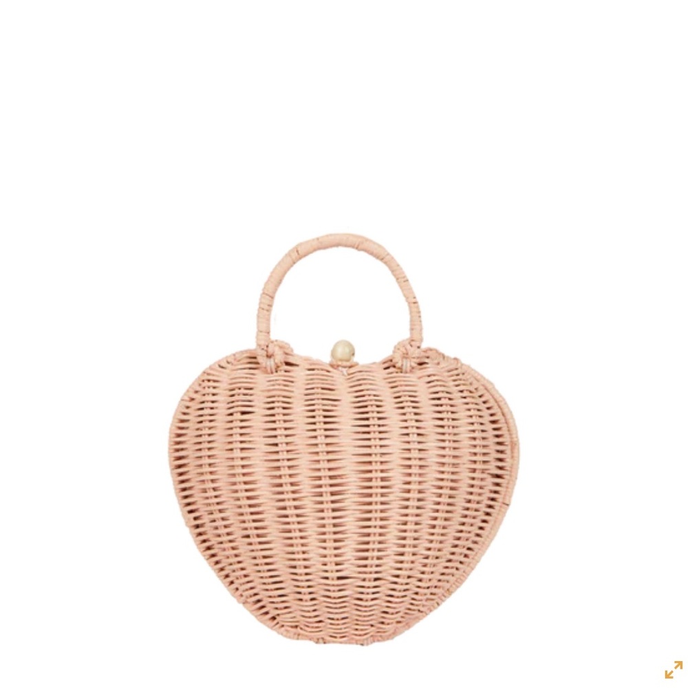 NIB Olli Ella rose handwoven heart Luvya Bag